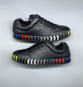 Fendi Face Stripe Detail Leather Sneakers 260mm(UK7)